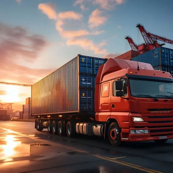 Freight truck at port